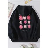 Unisex Heart Sırt Baskılı Oversize Sweatshirt