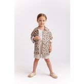 Unisex Leopar Müslin Ceket