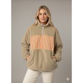 Unisex Polar Ceket - Bej - Turuncu - M