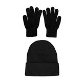 Unisex Siyah Yün Eldiven Bere Set
