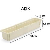 Universal Ayarlanabilir Kayar Kızaklı Mini Çekmece Organizeri Uzuayıp Kısalan Konsül Masa Üstü Dzenleyici (Krem, 3 Numara) - 1 cm - 00-Siyah - Beyaz