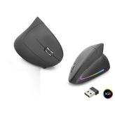 Universal Ergonomik Dikey Mouse Dual Mode 1600 Dpi Sessiz Rgb - Siyah ND1211