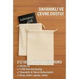 Universal Kitap Kılıfı, Ham Bez, 2'li Set, 20X30 cm - --