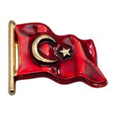 Universal Türk Bayrağı Mineli Yaka Rozeti (İğneli)