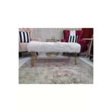 Unuvar Konsept Pelus Puf Bench - Beyazk2