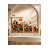 UPEKA Modern MDF Fleksi Çerçeveli Bantlı Duvar Tablo 3 lü Set Flora