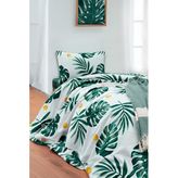 Upstyle Doğal Pike Baskılı Tek Kişilik Monstera Yeşil