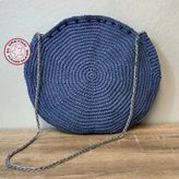 Uretti - Derya 1944 El Yapımı Kağıt Ip Çapraz Çanta - Mavi - Boy: 33 cm En: 33 cm