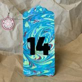 Uretti - Derya 2174 El Yapımı Ebrulu 14 Numara Kapı Süsü - 7 x 16 cm - 1 Adet