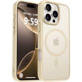 URUCHI Güçlü Manyetik Telefon Kılıfı, [Mag-Safe ile Uyumlu] [Askeri Düzey Düşme Koruması] [Güçlü Silikon Kenarlar] İnce Yarı Saydam Mat Koruyucu Kılıf (Bej, iPhone 14 Pro Max 6,7 inç)