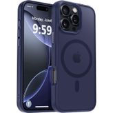 URUCHI Güçlü Manyetik Telefon Kılıfı, [Mag-Safe ile Uyumlu] [Askeri Düzey Düşme Koruması] [Güçlü Silikon Kenarlar] İnce Yarı Saydam Mat Koruyucu Kılıf (Lacivert, iPhone 14 Pro 6,1 inç)