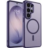 URUCHI Güçlü Manyetik Telefon Kılıfı, [Mag-Safe ile Uyumlu] [Askeri Düzey Düşme Koruması] [Güçlü Silikon Kenarlar] İnce Yarı Saydam Mat Koruyucu Kılıf (Mor, Samsung S26 Ultra)