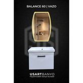 Usart Balance 60 cm Banyo Dolabı + Reflectus Vazo Günışığı LED Ayna 80 x 50 cm - Beyaz