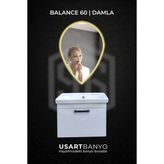 Usart Balance 60 cm Beyaz Banyo Dolabı, Damla Günışığı LED Ayna 80 x 56 cm