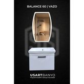 Usart Balance 60 cm Beyaz Banyo Dolabı, Vazo Beyaz LED Ayna 80 x 50 cm