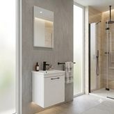 Usart Plus Mini Soft Beyaz 45*36 cm Banyo Dolabı Seti, Seramik Lavabo (Akrilik Plastik Değil) Dahil, Mdf