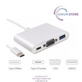 Usb 3.1 Type-c Giriş - Vga+usb3.0+type-c Çevirici