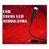 Usb Li Gece Lambası Tavan Led Aydınlatma Kırmızı