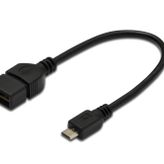 Usb On-The-Go (Otg) Kablosu, 0,20 Metre, Awg 28, Usb A, Dişi - Micro Usb B, Erkek