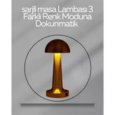 Usb Şarjlı Dokunmatik Led Masa Lambası 3 Renk Modu & Dimmer Diğer