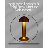 USB Şarjlı Dokunmatik LED Masa Lambası – 3 Renk Modu & Dimmer