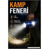 Usb Şarjlı Kamp Feneri Taşınabilir Led Aydınlatma Ve Acil Durum Şarj Özellikli