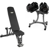 Usr Myra-80 Ayarlı BENCH-2X40 kg Dambıl Seti - Siyah