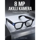 uygun Siyah Bluetooth Akıllı Kamera Gözlüğü 8 MP Kameralı AI Çeviri Wi-Fi Fotoğraf Video M�