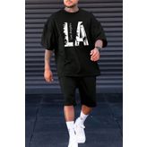 uyguntarz Unisex Los Angles Baskılı Şort Takım