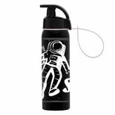 Uzay Desenli Askılı Matara 500 ml - Siyah