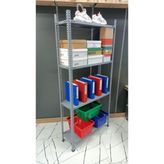 Uzman Grup Raf Sistemleri 4 Raflı 2 Metre 31X60 Çelik Raf - Depo Rafı -Dosya Dolabı - Kiler Rafı - Gri