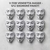 V For Vendetta Maskesi - 12'Li Paket - Plastik
