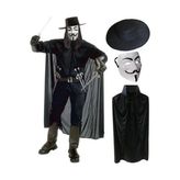 V For Vendetta Maskesi Şapka Pelerin Seti