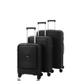 V2407 POLİPROPİLEN VALİZ SİYAH SET
