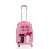 V307 Abs Çocuk Valiz-Pembe - Happy Baskı