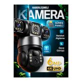 V380 Pro 4G SIM Kartlı 6MP 3 Lensli Solar PTZ Güvenlik Kamerası 360° Uzaktan Kontrollü Renkli Gece Görüşü Hareket Takibi Dış Mekan Kamera