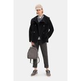 Vakko Anthracite Wool Pea Coat - 44 - Gri