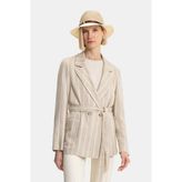 Vakko Beige Double-Breasted Lapel Jacket - 36 - Bej