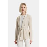 Vakko Beige Double-Breasted Lapel Jacket - XS - Bej