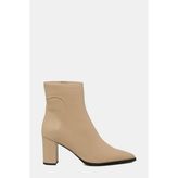 Vakko Beige Leather Boots - Bej