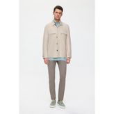 Vakko Beige Linen Viscose Jacket - Bej