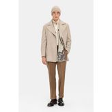 Vakko Beige Wool/cashmere Pea Coat - 54 - Bej