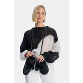 Vakko Black-White Knitwear - Siyah - M