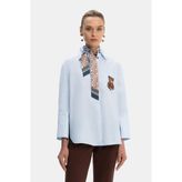 Vakko Blue Applique Pocket Shirt - 38 - Mavi