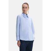 Vakko Blue Double Collar Shirt - 44 - Mavi