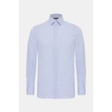 Vakko Blue Striped Cotton Shirt - M - Mavi