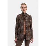 Vakko Brown Plaid Wool Jacket - 34 - Çok Renkli