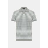 Vakko Buttoned Polo Collar Short Sleeve Knit Top - M - Mavi