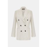 Vakko By Lorena Antonıazzı Beige Double-Breasted Lapel Jacket - 36 - Bej