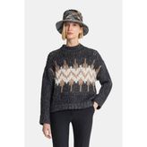 Vakko By Peserıco Anthracite Patterned Knit Sweater - Gri - 36